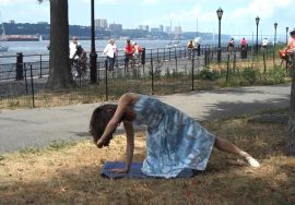 yoga in a dress